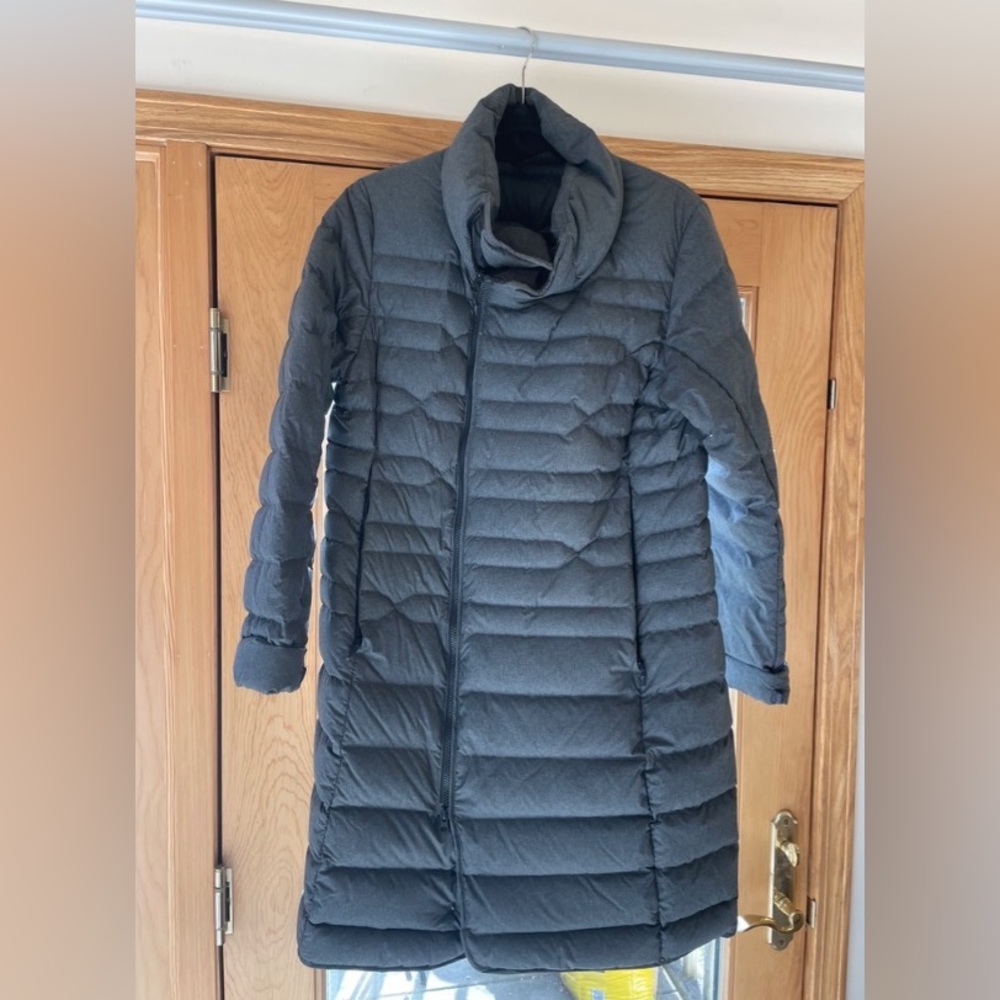 Women’s NorthFace Grey Down Long Coat - Size L